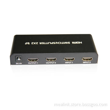 New Design 1.4A 3D 1080P 2X2 HDMI Splitter Switcher